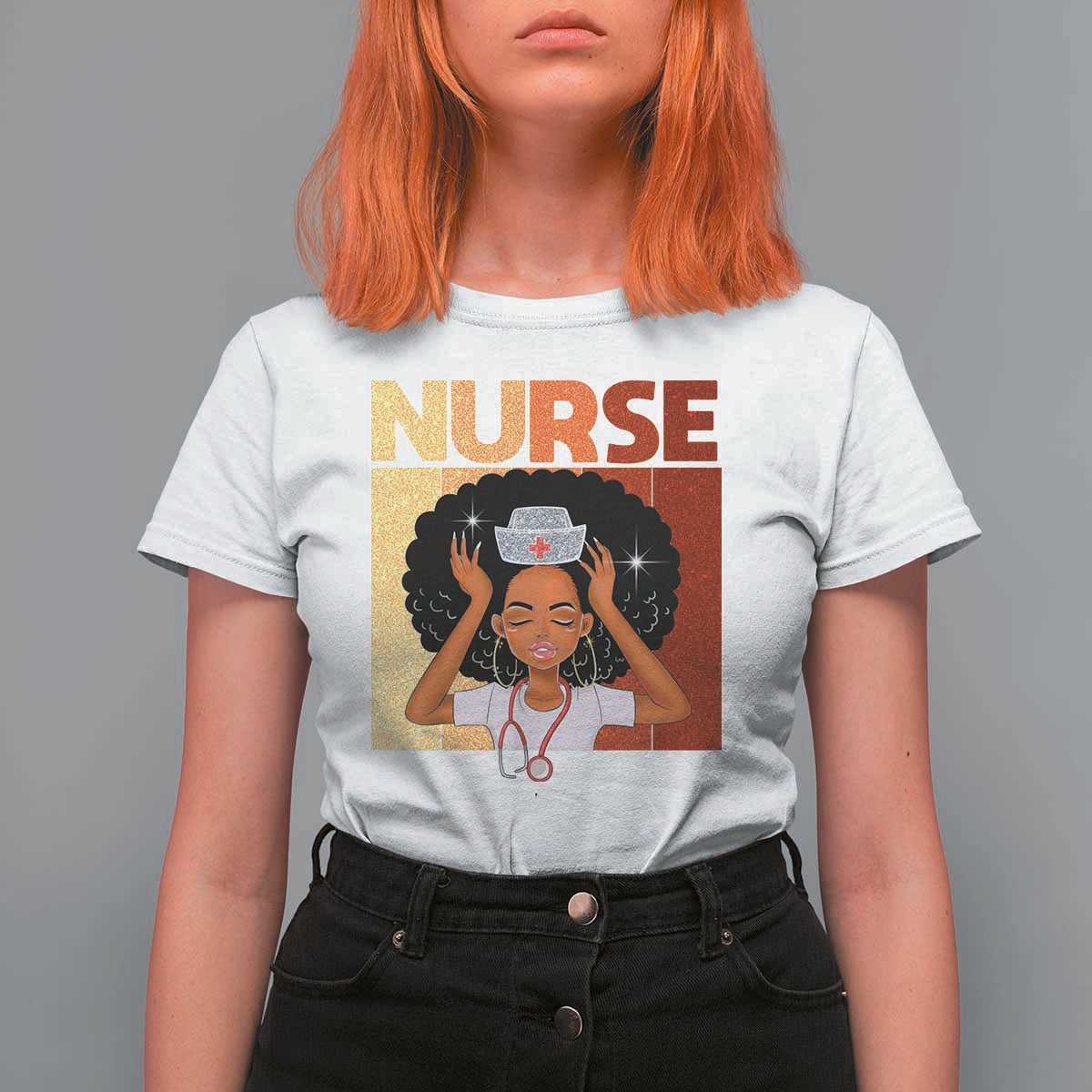 Strong Black Nurse T Shirt For Women Black History Medical Professional Gift - Wonder Print Shop