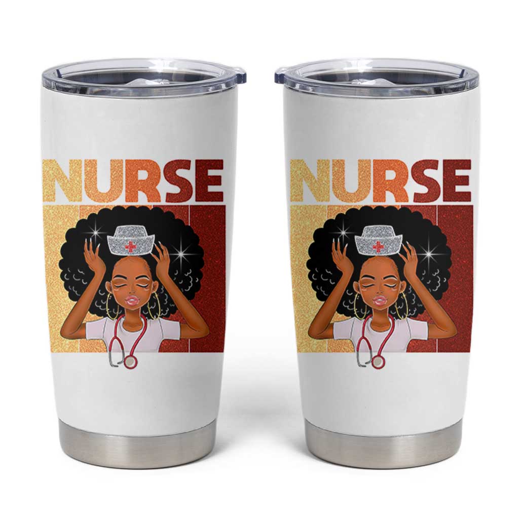 Strong Black Nurse Tumbler Cup Black History Medical Professional Gift - Wonder Print Shop