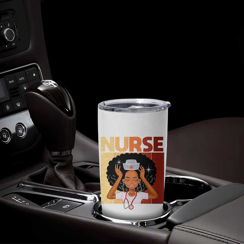Strong Black Nurse Tumbler Cup Black History Medical Professional Gift - Wonder Print Shop