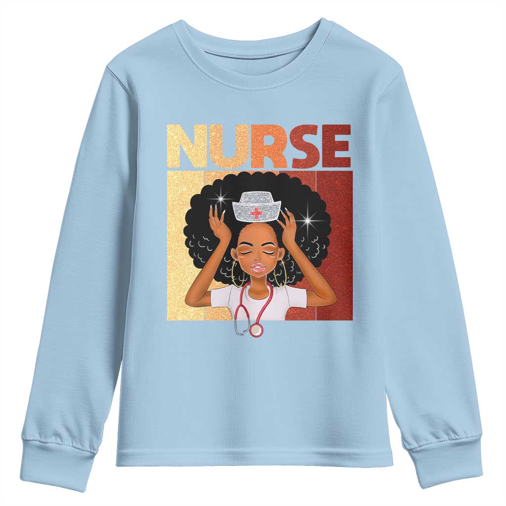 Strong Black Nurse Youth Sweatshirt Black History Medical Professional Gift - Wonder Print Shop