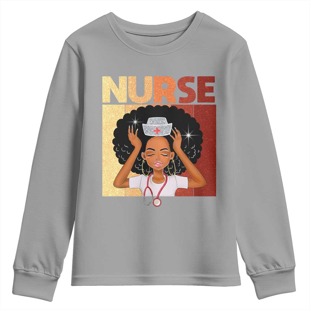 Strong Black Nurse Youth Sweatshirt Black History Medical Professional Gift - Wonder Print Shop