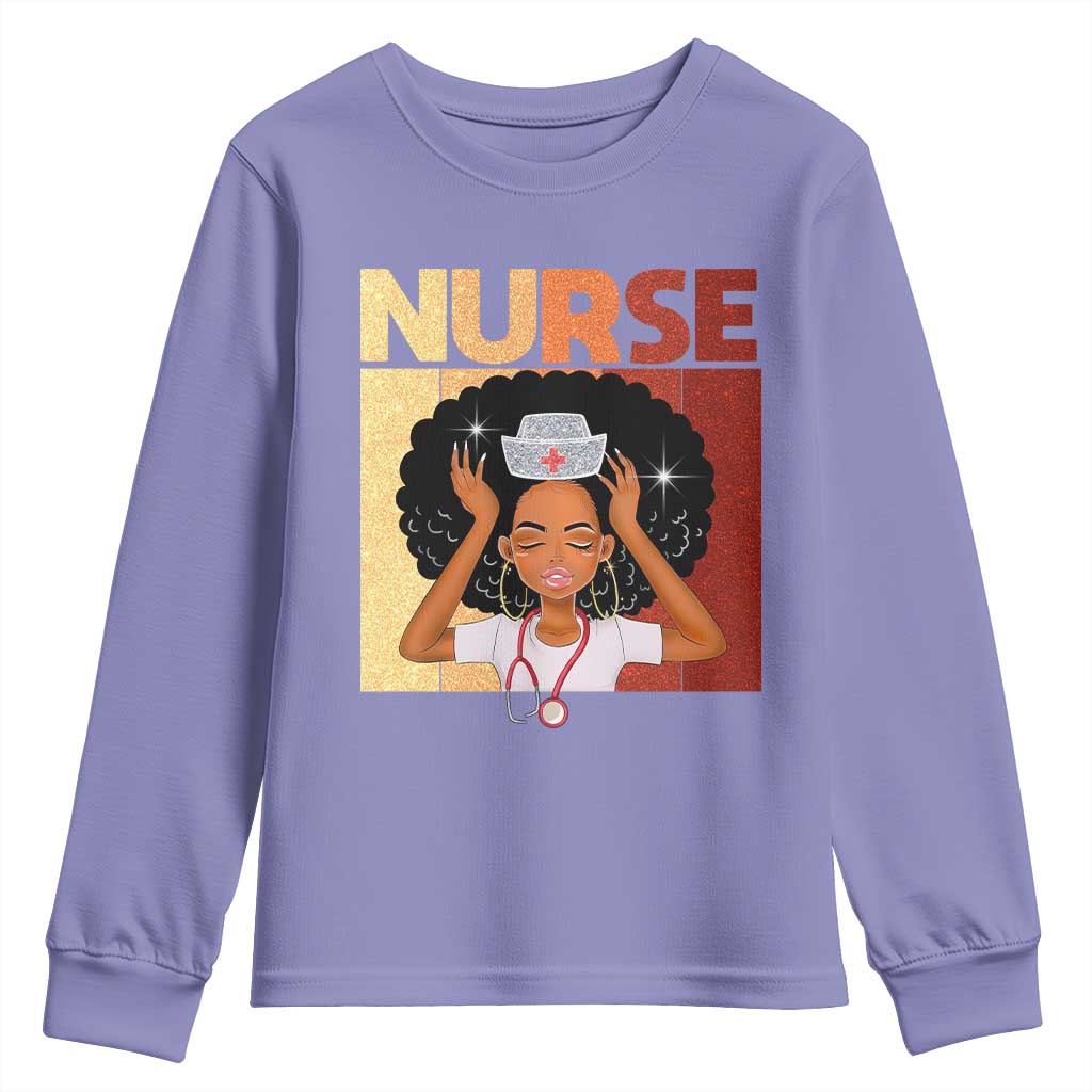 Strong Black Nurse Youth Sweatshirt Black History Medical Professional Gift - Wonder Print Shop