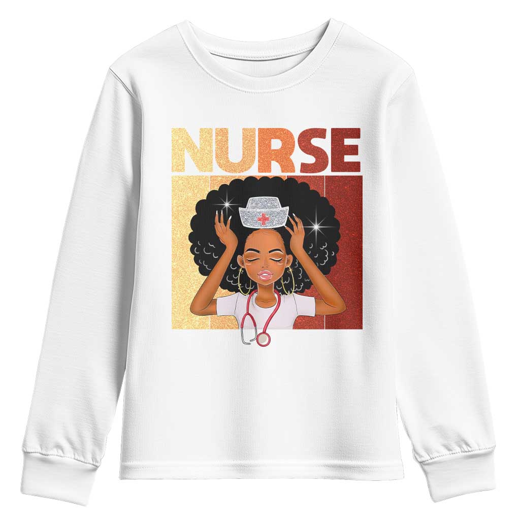 Strong Black Nurse Youth Sweatshirt Black History Medical Professional Gift - Wonder Print Shop
