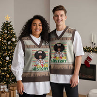 I Am Black History V-Neck Knit Sweater Vest Black History Month Nurse Gift - Wonder Print Shop