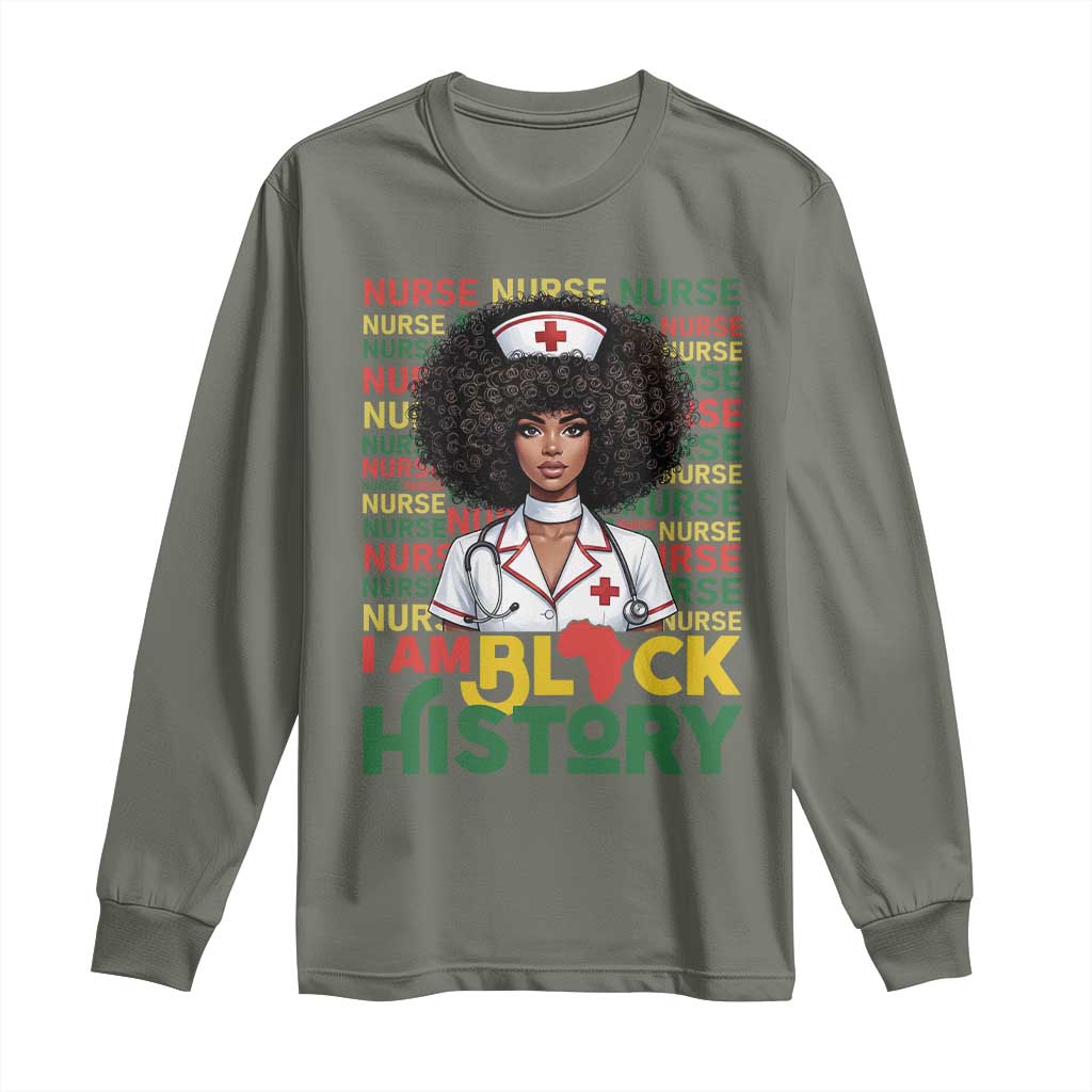 I Am Black History Long Sleeve Shirt Black History Month Nurse Gift - Wonder Print Shop