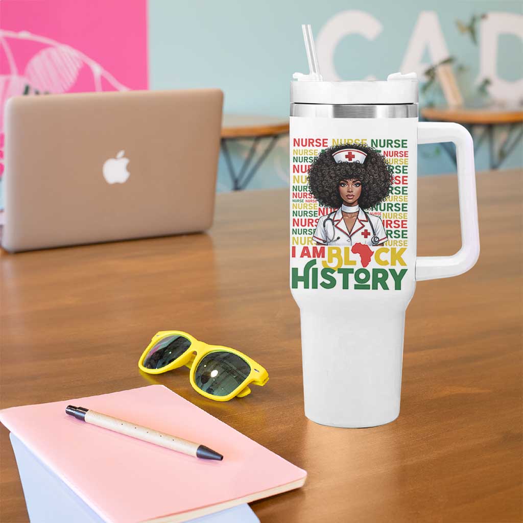 I Am Black History Tumbler With Handle Black History Month Nurse Gift - Wonder Print Shop