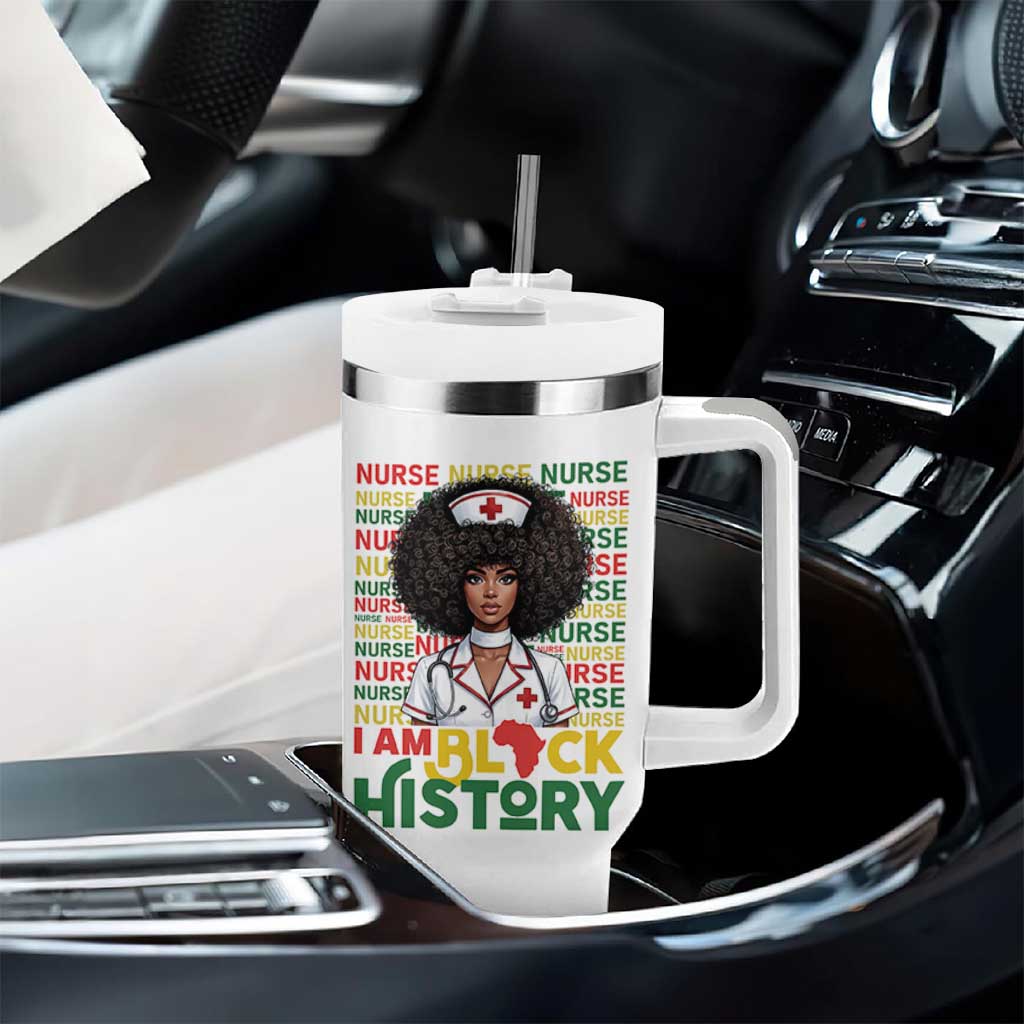 I Am Black History Tumbler With Handle Black History Month Nurse Gift - Wonder Print Shop
