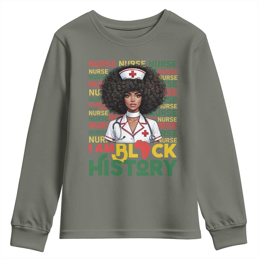 I Am Black History Youth Sweatshirt Black History Month Nurse Gift - Wonder Print Shop