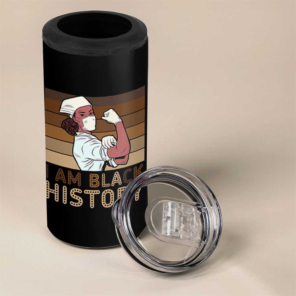 Proud Black Nurse 4 in 1 Can Cooler Tumbler I Am Black History - Wonder Print Shop