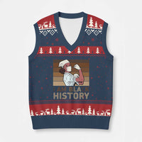 Proud Black Nurse V-Neck Knit Sweater Vest I Am Black History - Wonder Print Shop