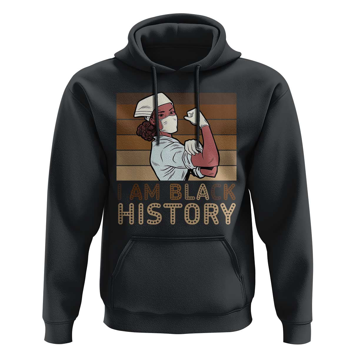 Proud Black Nurse Hoodie I Am Black History - Wonder Print Shop