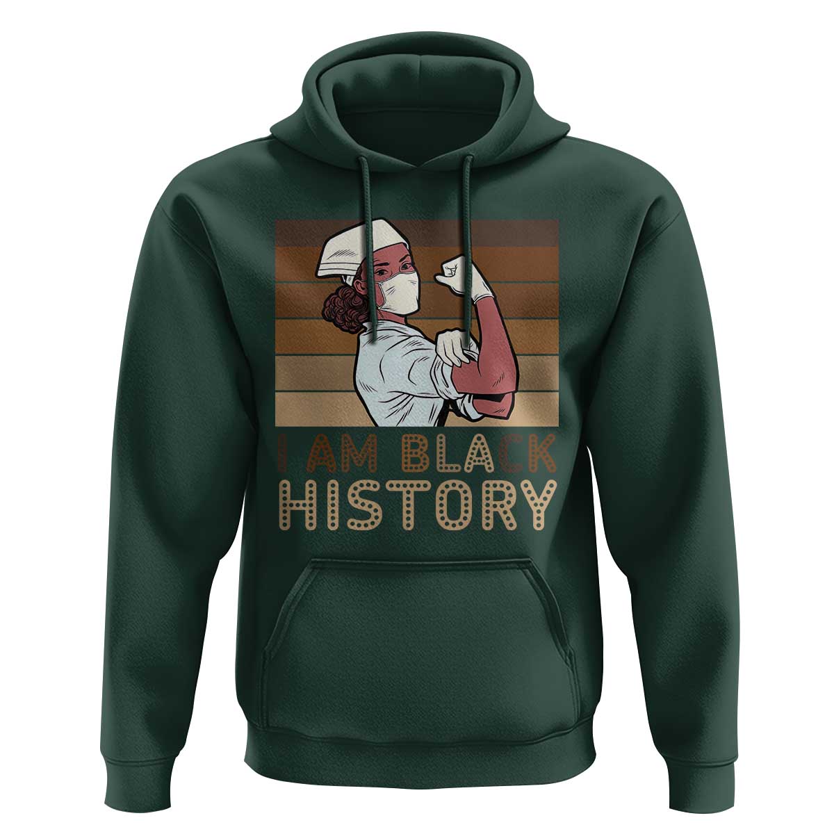 Proud Black Nurse Hoodie I Am Black History - Wonder Print Shop