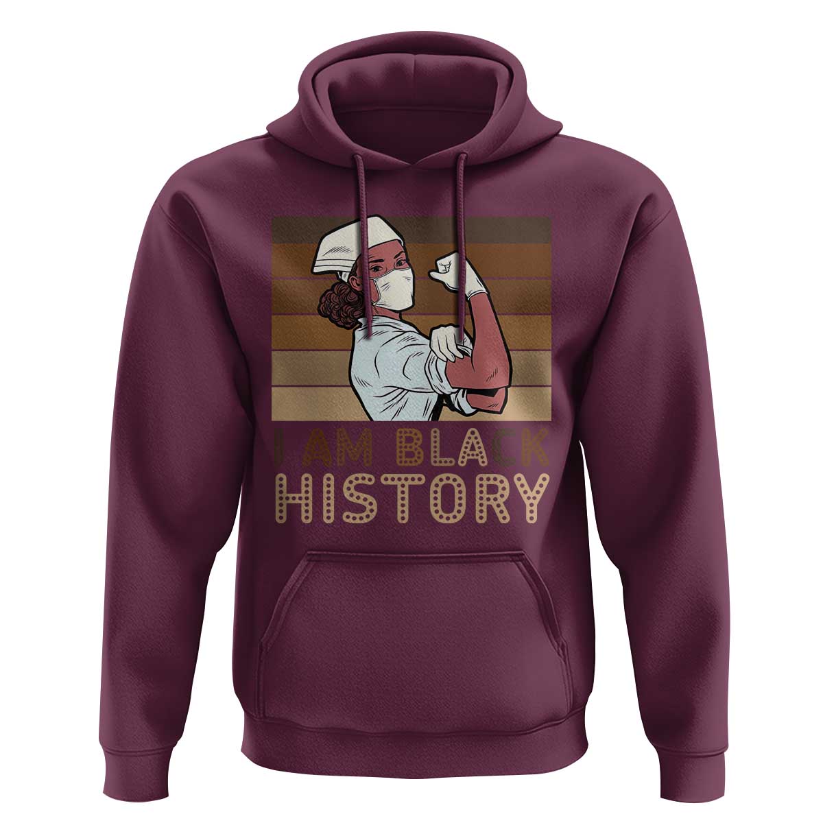 Proud Black Nurse Hoodie I Am Black History - Wonder Print Shop
