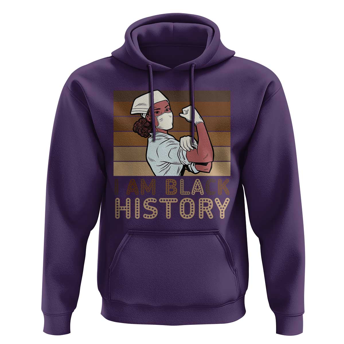 Proud Black Nurse Hoodie I Am Black History - Wonder Print Shop
