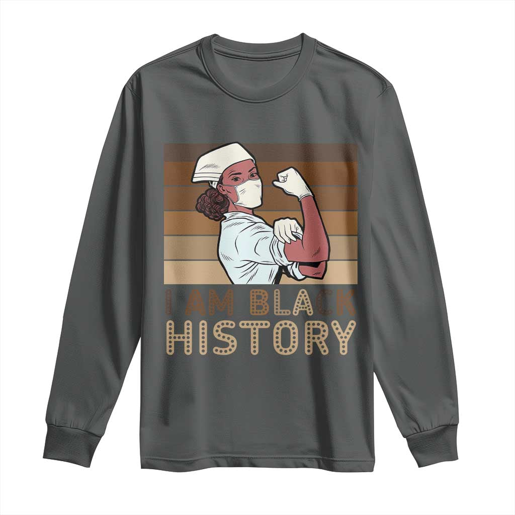 Proud Black Nurse Long Sleeve Shirt I Am Black History - Wonder Print Shop