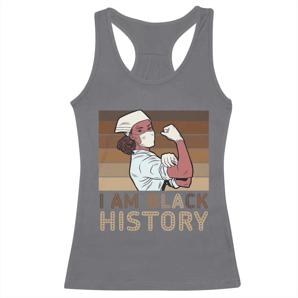Proud Black Nurse Racerback Tank Top I Am Black History - Wonder Print Shop