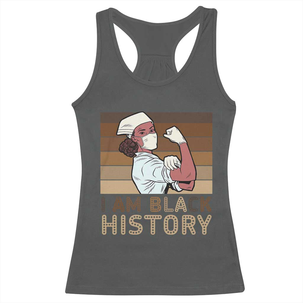 Proud Black Nurse Racerback Tank Top I Am Black History - Wonder Print Shop