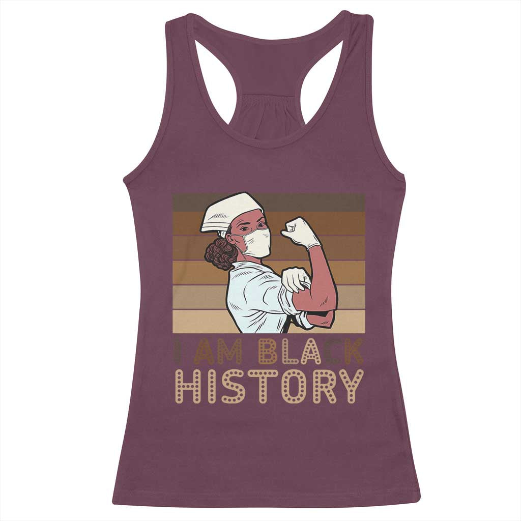 Proud Black Nurse Racerback Tank Top I Am Black History - Wonder Print Shop