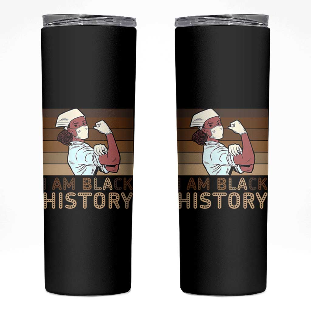 Proud Black Nurse Skinny Tumbler I Am Black History - Wonder Print Shop