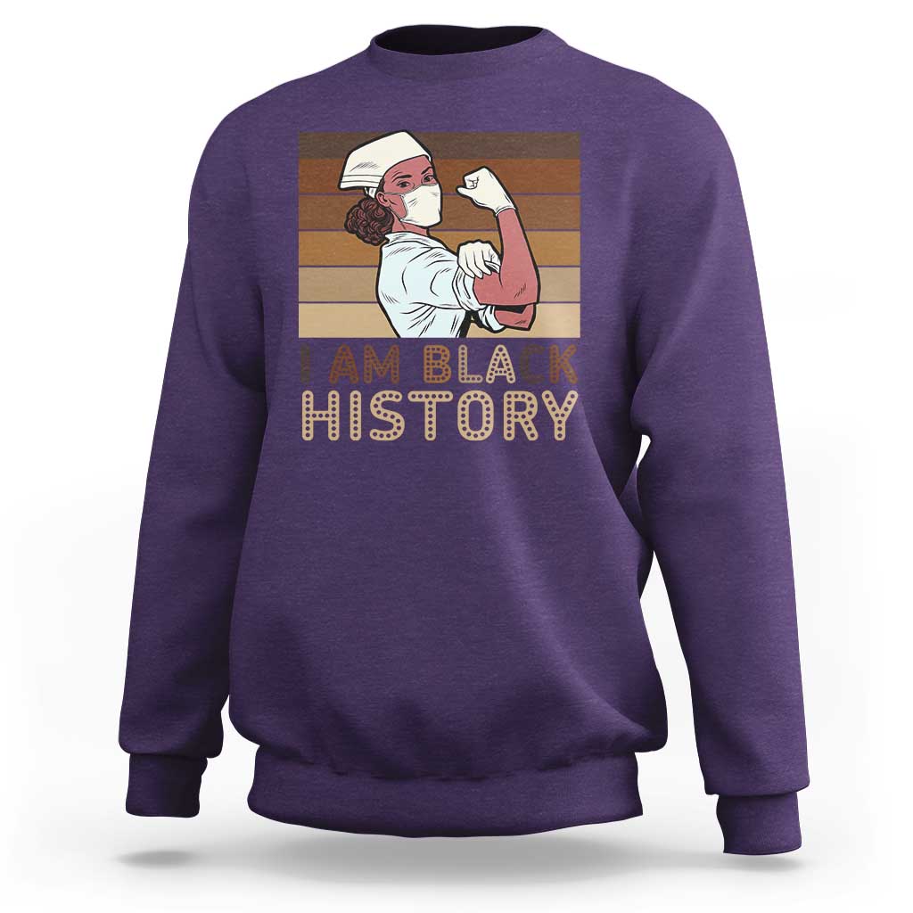 Proud Black Nurse Sweatshirt I Am Black History - Wonder Print Shop