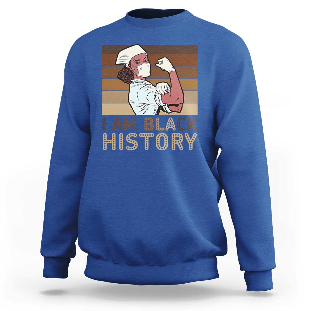 Proud Black Nurse Sweatshirt I Am Black History - Wonder Print Shop