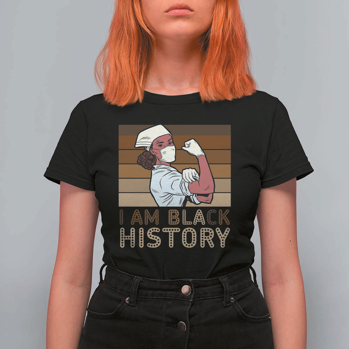 Proud Black Nurse T Shirt For Women I Am Black History - Wonder Print Shop