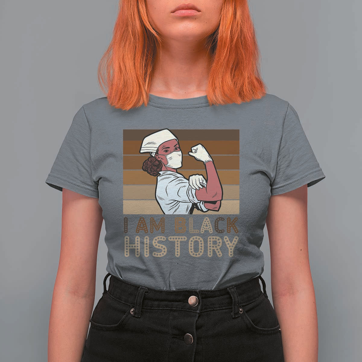 Proud Black Nurse T Shirt For Women I Am Black History - Wonder Print Shop