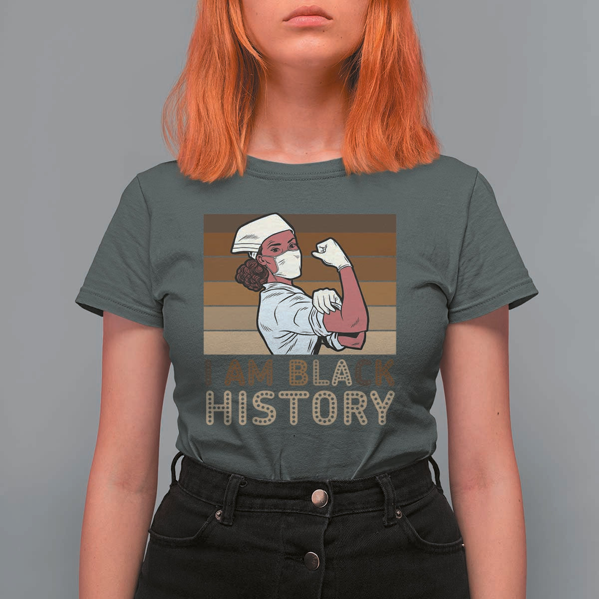 Proud Black Nurse T Shirt For Women I Am Black History - Wonder Print Shop