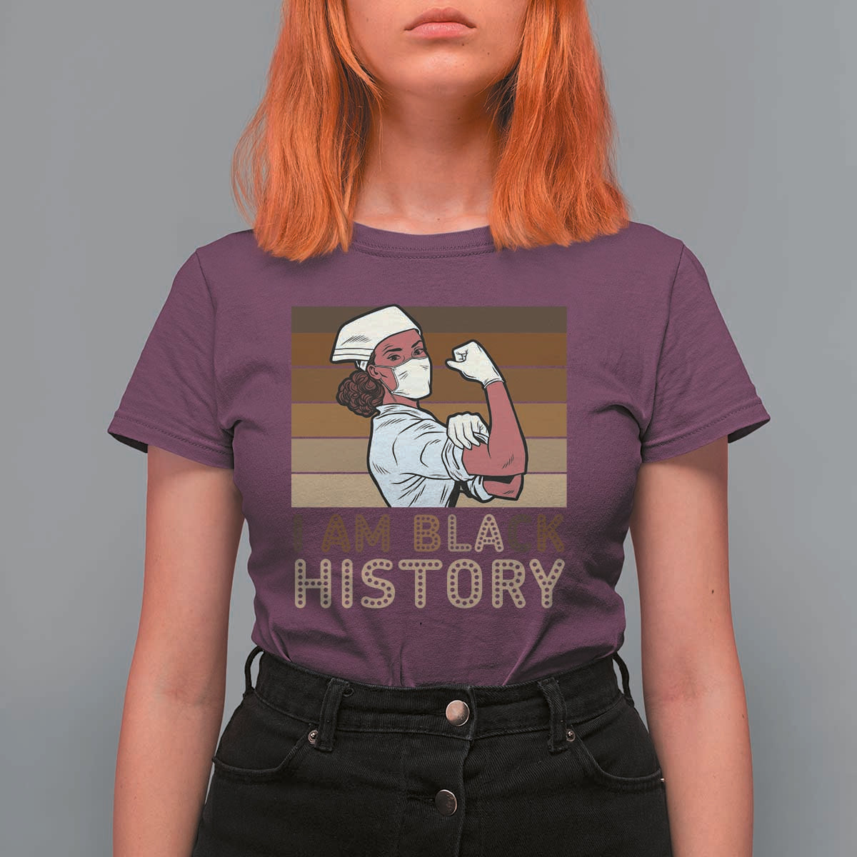 Proud Black Nurse T Shirt For Women I Am Black History - Wonder Print Shop