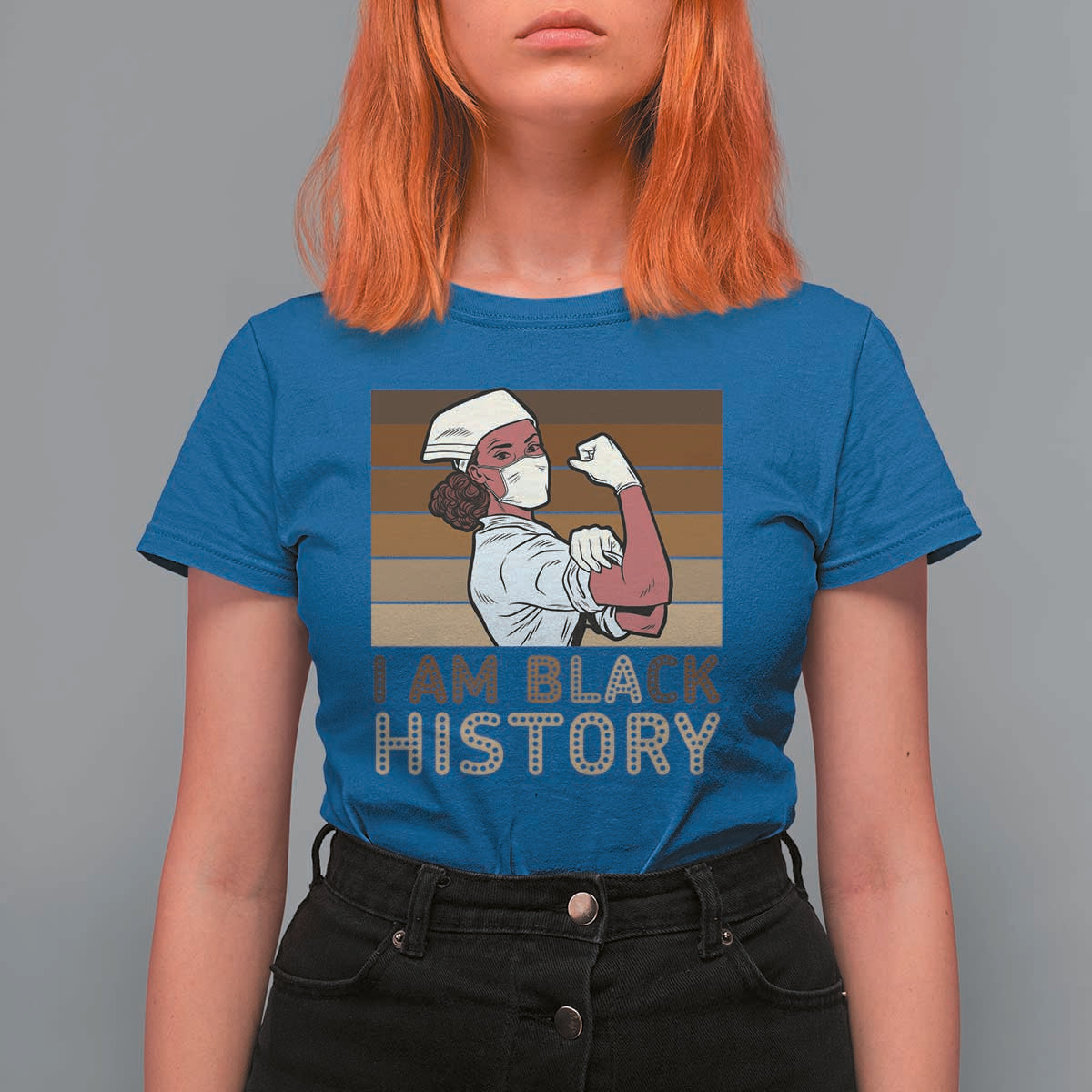 Proud Black Nurse T Shirt For Women I Am Black History - Wonder Print Shop