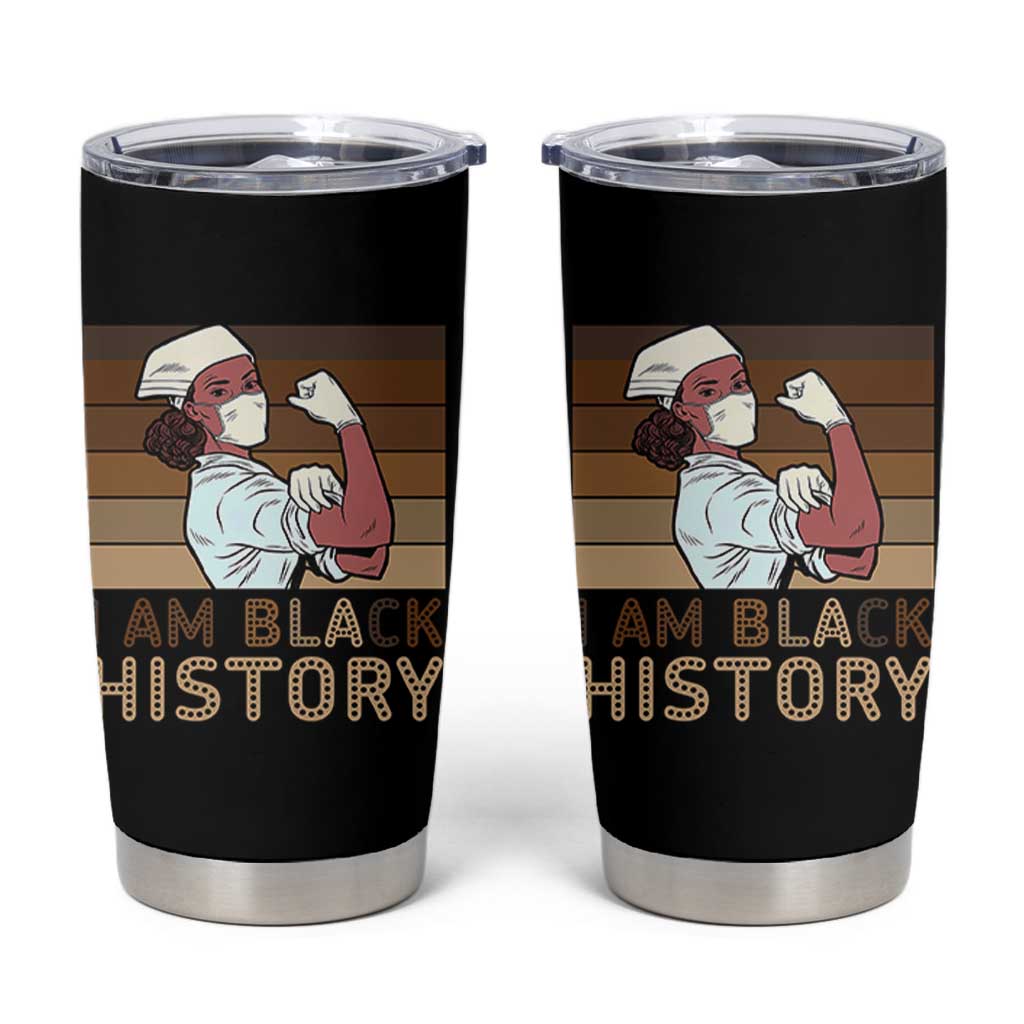 Proud Black Nurse Tumbler Cup I Am Black History - Wonder Print Shop