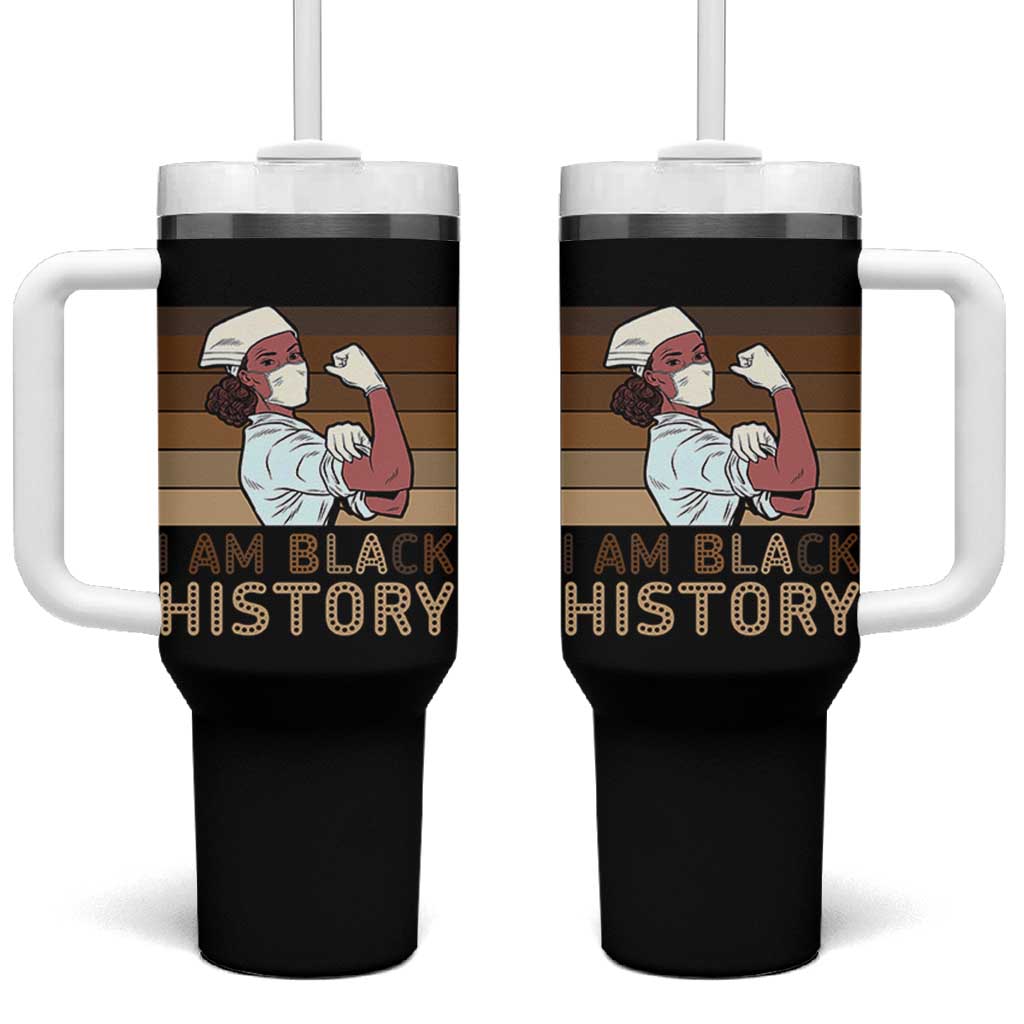 Proud Black Nurse Tumbler With Handle I Am Black History - Wonder Print Shop