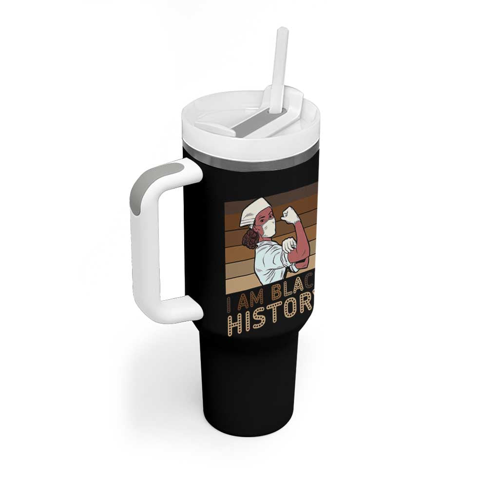 Proud Black Nurse Tumbler With Handle I Am Black History - Wonder Print Shop