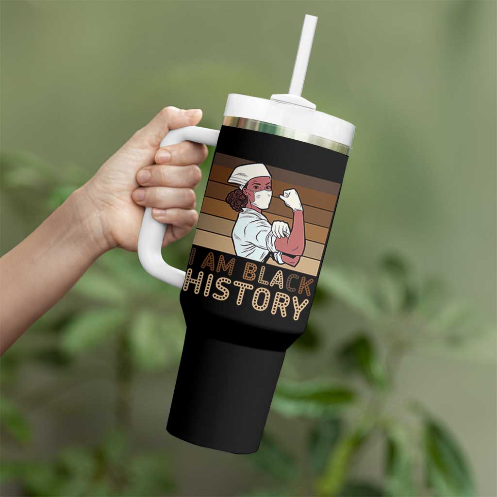 Proud Black Nurse Tumbler With Handle I Am Black History - Wonder Print Shop