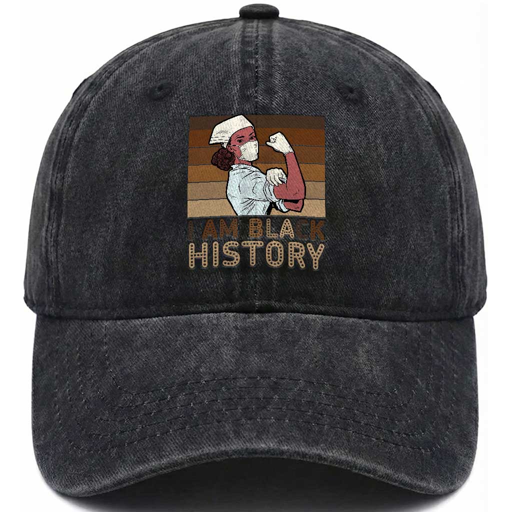 Proud Black Nurse Washed Cotton Baseball Cap I Am Black History