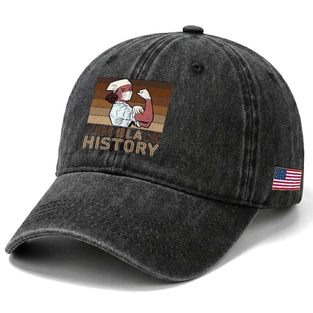 Proud Black Nurse Washed Cotton Baseball Cap I Am Black History