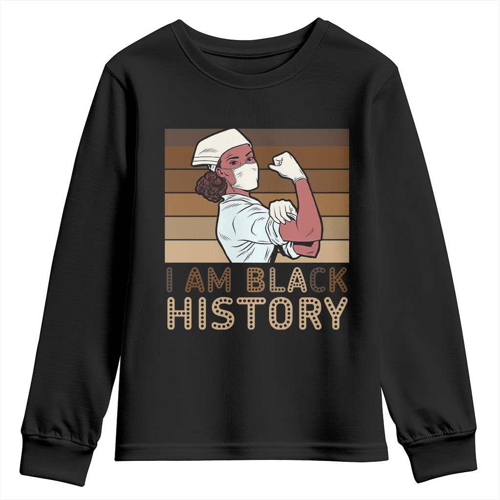 Proud Black Nurse Youth Sweatshirt I Am Black History - Wonder Print Shop