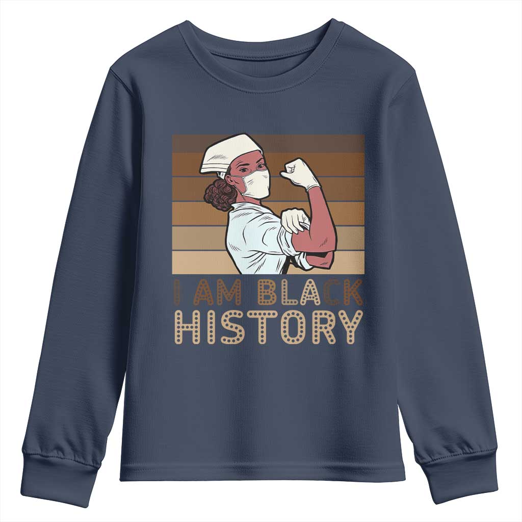 Proud Black Nurse Youth Sweatshirt I Am Black History - Wonder Print Shop