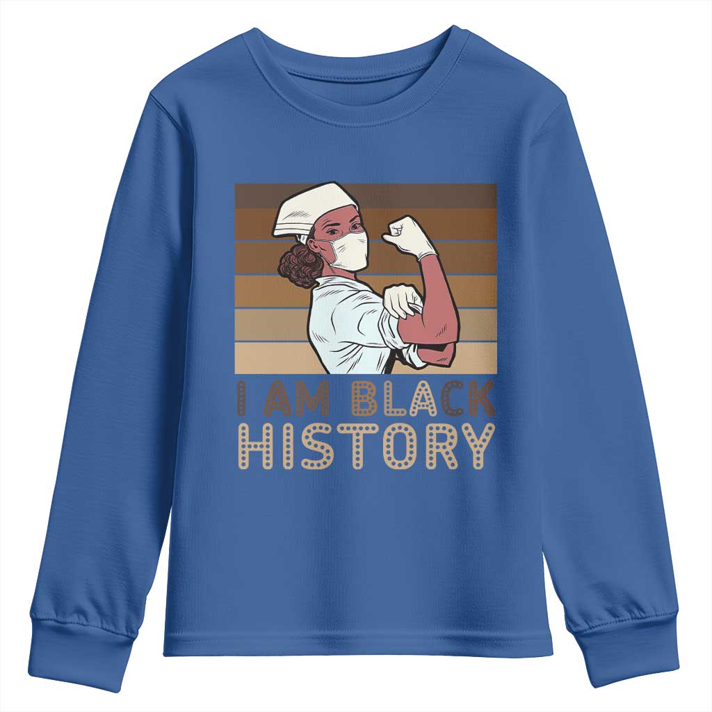 Proud Black Nurse Youth Sweatshirt I Am Black History - Wonder Print Shop