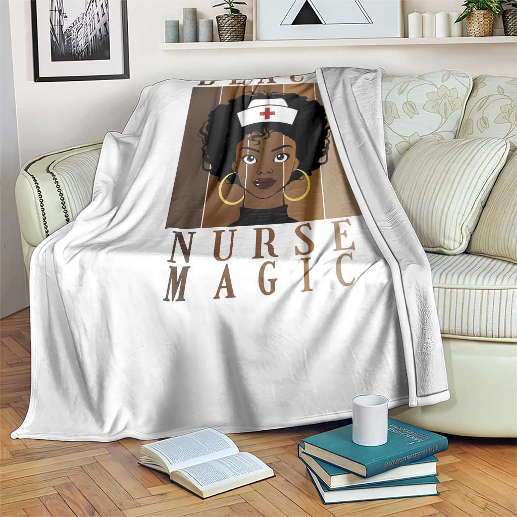 Black Nurse Magic Throw Blanket Black History Month Nurse Gift - Wonder Print Shop