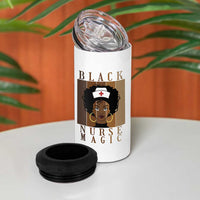 Black Nurse Magic 4 in 1 Can Cooler Tumbler Black History Month Nurse Gift - Wonder Print Shop