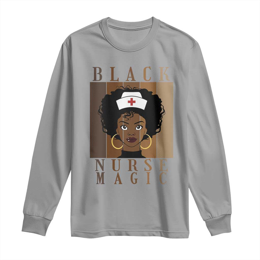 Black Nurse Magic Long Sleeve Shirt Black History Month Nurse Gift - Wonder Print Shop