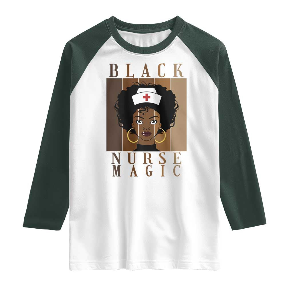 Black Nurse Magic Raglan Shirt Black History Month Nurse Gift - Wonder Print Shop