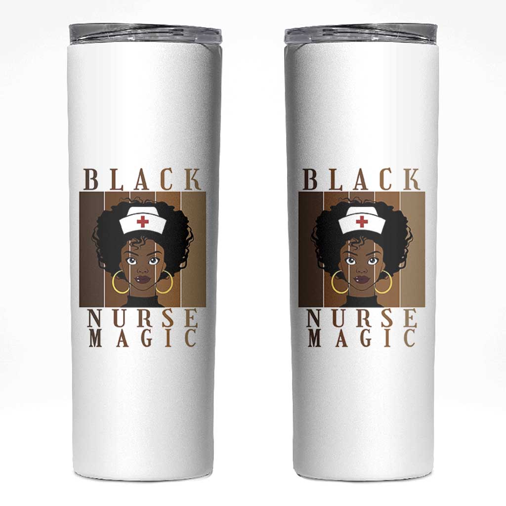 Black Nurse Magic Skinny Tumbler Black History Month Nurse Gift - Wonder Print Shop
