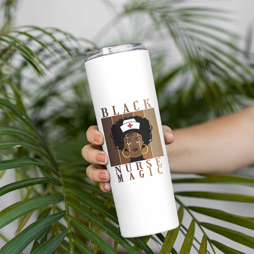 Black Nurse Magic Skinny Tumbler Black History Month Nurse Gift - Wonder Print Shop