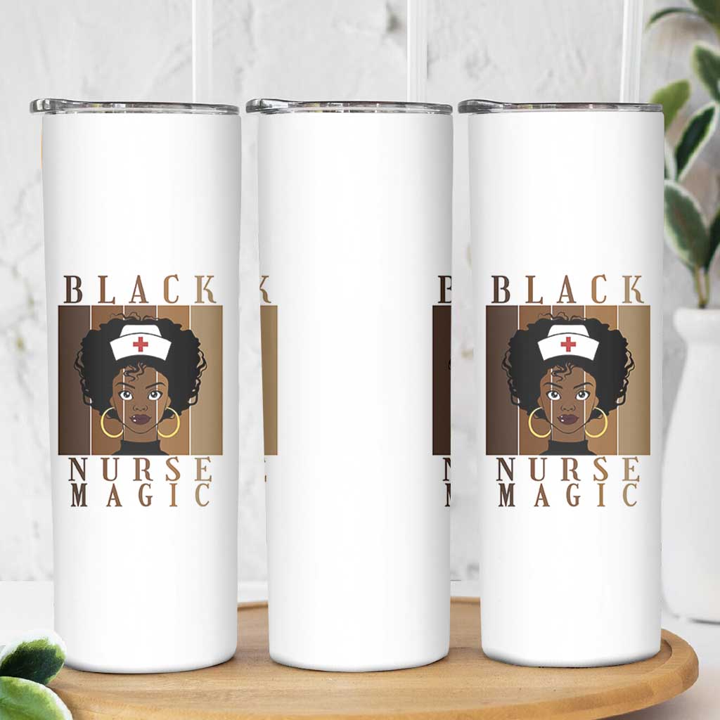 Black Nurse Magic Skinny Tumbler Black History Month Nurse Gift - Wonder Print Shop