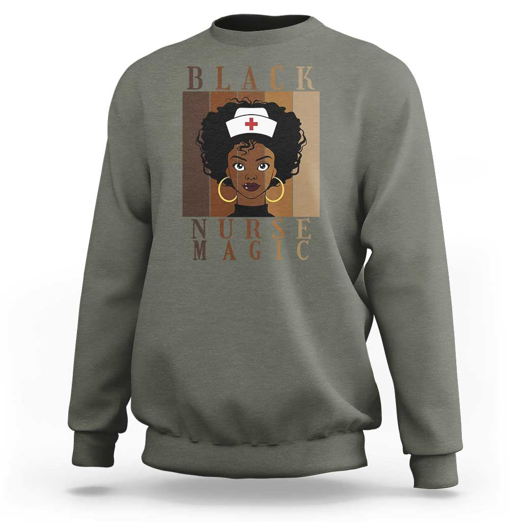 Black Nurse Magic Sweatshirt Black History Month Nurse Gift - Wonder Print Shop