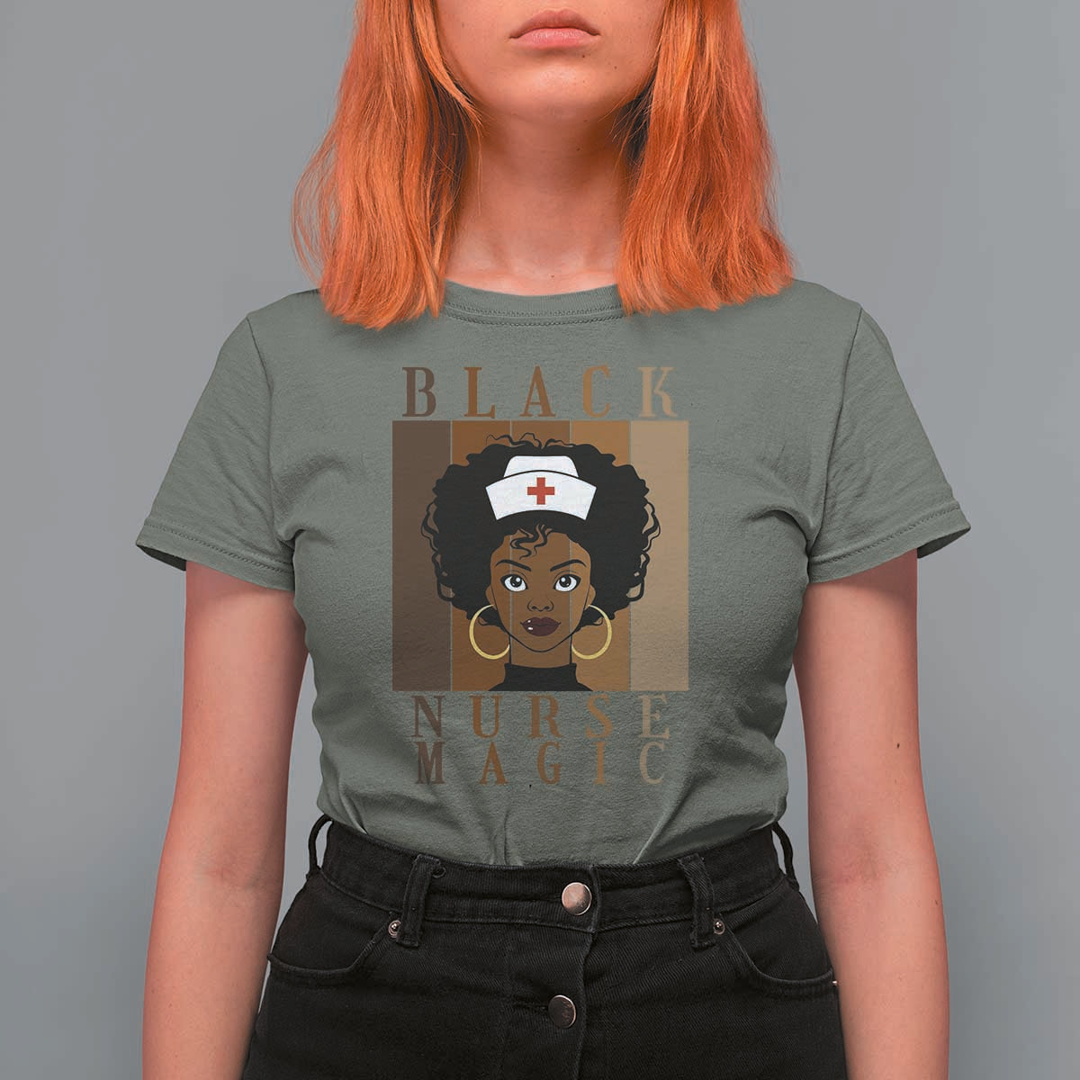 Black Nurse Magic T Shirt For Women Black History Month Nurse Gift - Wonder Print Shop
