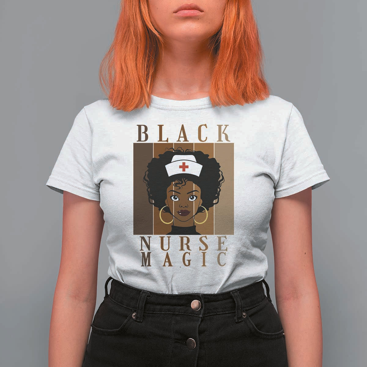 Black Nurse Magic T Shirt For Women Black History Month Nurse Gift - Wonder Print Shop