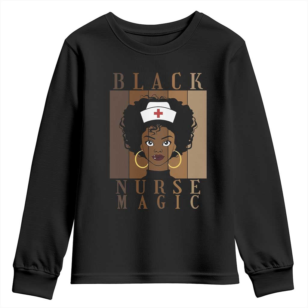Black Nurse Magic Youth Sweatshirt Black History Month Nurse Gift - Wonder Print Shop